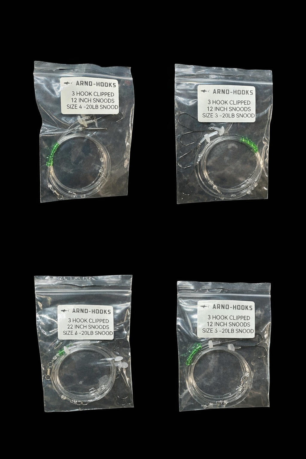 3 hook clipped rig 12in s2