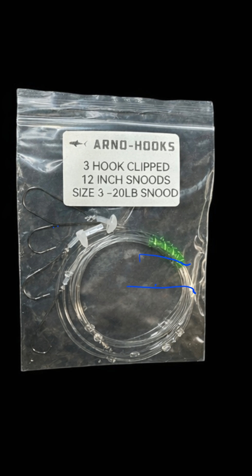 3 hook clipped rig 12in s2